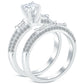 1.78 Carat D-SI1 Diamond Engagement Ring & Wedding Band Set 14k White Gold