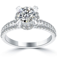 1.66 Carat F-SI1 Natural Round Diamond Engagement Ring 18k Gold Vintage Style