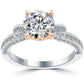 2.53 Carat G-VS2 Natural Round Diamond Engagement Ring 18k Rose Gold White Gold