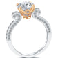 2.53 Carat G-VS2 Natural Round Diamond Engagement Ring 18k Rose Gold White Gold
