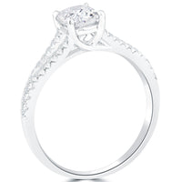 1.25 Carat H-VS2 Cushion Cut Natural Diamond Engagement Ring 18k White Gold