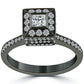 1.27 Carat E-VVS1 Princess Cut Natural Diamond Engagement Ring 18k Black Gold