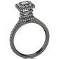 1.27 Carat E-VVS1 Princess Cut Natural Diamond Engagement Ring 18k Black Gold
