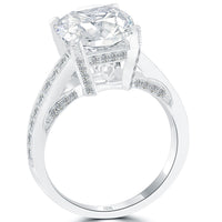 4.65 Carat G-SI3 Certified Cushion Cut Diamond Engagement Ring 18k White Gold