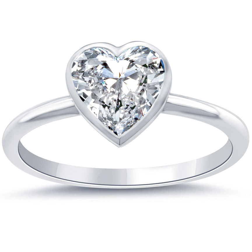 1.75 Carat F-VS2 Heart Shape Classic Solitaires Diamond Engagement Ring 14k Gold