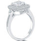 2.05 Carat D-VS1 Radiant Cut Natural Diamond Engagement Ring 14k Gold Pave Halo