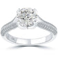 1.82 Carat E-SI2 Certified Natural Round Diamond Engagement Ring 18k White Gold
