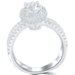 2.06 Carat D-SI1 Natural Round Diamond Engagement Ring 18k White Gold Pave Halo