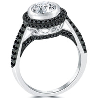 2.53 Carat G-VS2 Certified Natural Round Diamond Engagement Ring 18k White Gold
