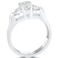 2.06 Carat G-VS2 Three Stone Cushion Cut Diamond Engagement Ring 14k White Gold