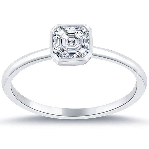 0.80 Carat D-VS1 Asscher Cut Classic Solitaires Diamond Engagement Ring 14k Gold