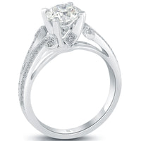 1.90 Carat H-VS2 Certified Natural Round Diamond Engagement Ring 18k White Gold