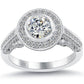 2.01 Carat E-SI1 Vintage Style Natural Round Diamond Engagement Ring 18k Gold