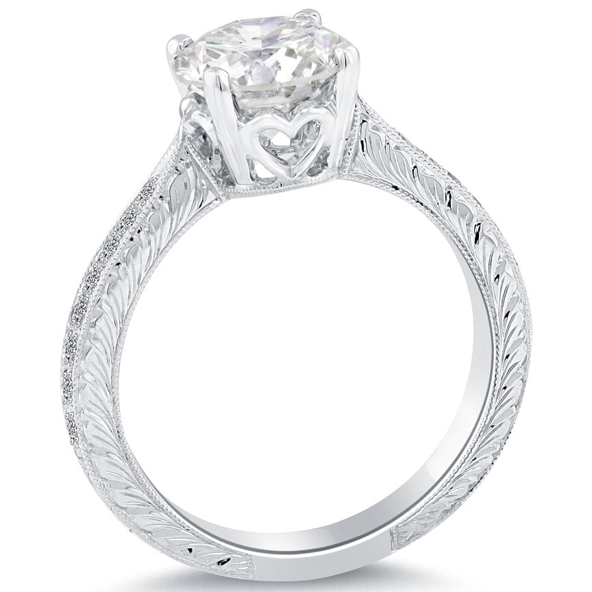 2.24 Carat G-SI1 Certified Natural Round Diamond Engagement Ring 18k White Gold