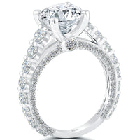 5.29 Carat G-SI1 Certified Natural Round Diamond Engagement Ring 18k White Gold