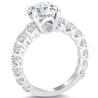 3.84 Carat F-VS2 Certified Natural Round Diamond Engagement Ring Set In Platinum