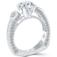 3.83 Carat G-SI2 Certified Natural Round Diamond Engagement Ring 18k White Gold