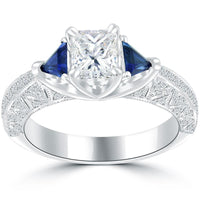 1.76 Carat G-VS1 Radiant Cut Natural Diamond Engagement Ring 14k White Gold