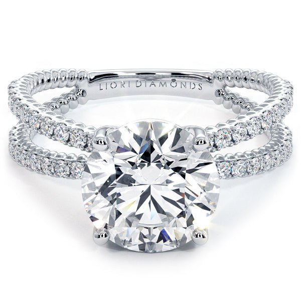 3.50 Carat E-SI1 Round Diamond Engagement Ring set in 18k White Gold