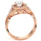 1.48 Carat D-VS1 Round Diamond Engagement Ring 14k Rose Gold Vintage Style