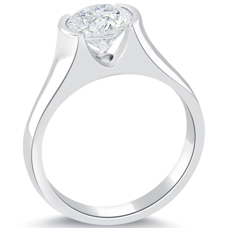 1.22 Carat I-VS2 Round Diamond Classic Solitaire Engagement Ring 14k White Gold