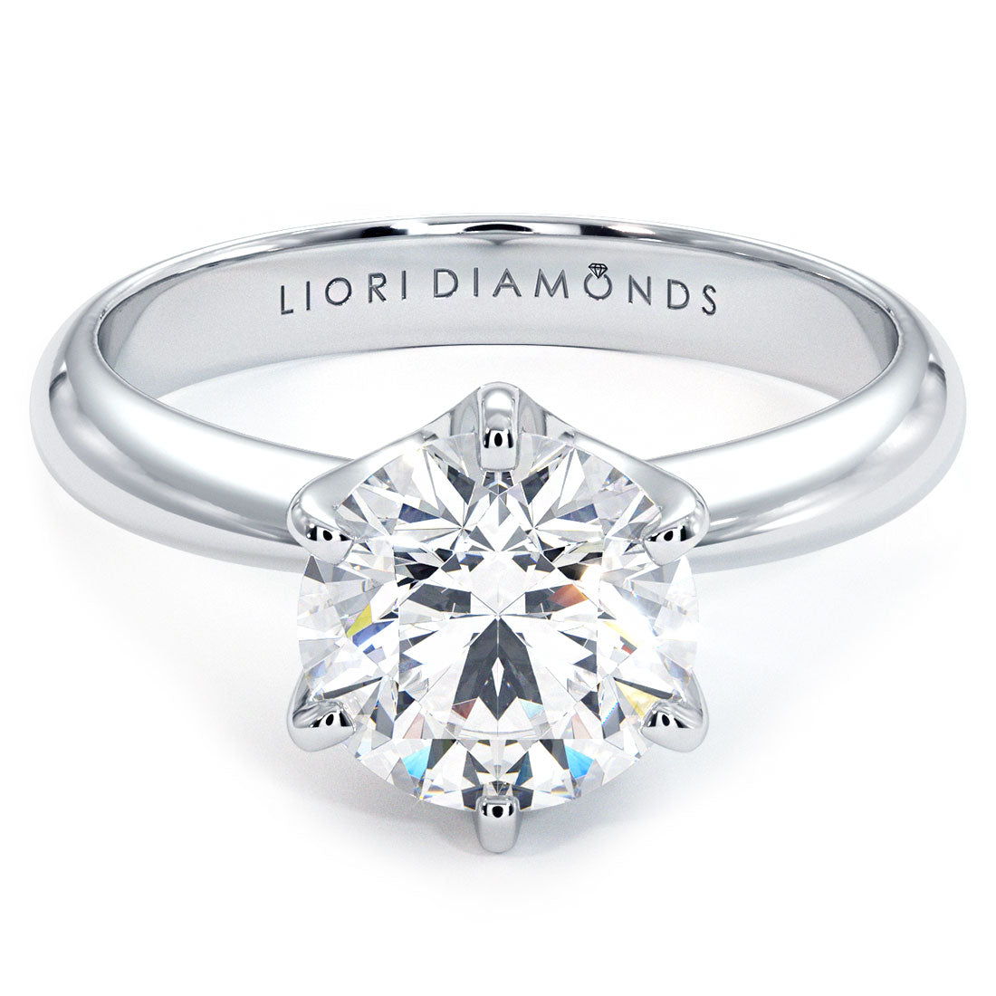 1.51 Carat D-VS1 Round Diamond Classic Solitaire Engagement Ring Set in Platinum