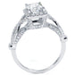 2.32 Carat G-SI1 EGL Certified Emerald Cut Diamond Engagement Ring 18k Pave Halo