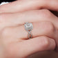2.32 Carat G-SI1 EGL Certified Emerald Cut Diamond Engagement Ring 18k Pave Halo