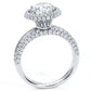 3.61 Carat G-VS2 EGL Certified Round Diamond Engagement Ring 18k White Gold