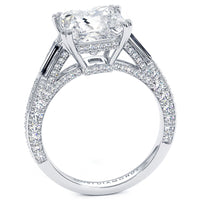 3.97 Carat I-VS1 Certified Princess Cut Diamond Engagement Ring 18k White Gold