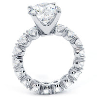 6.88 Carat H-VS2 Round Diamond Engagement Eternity Ring 14k White Gold