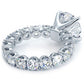 6.88 Carat H-VS2 Round Diamond Engagement Eternity Ring 14k White Gold
