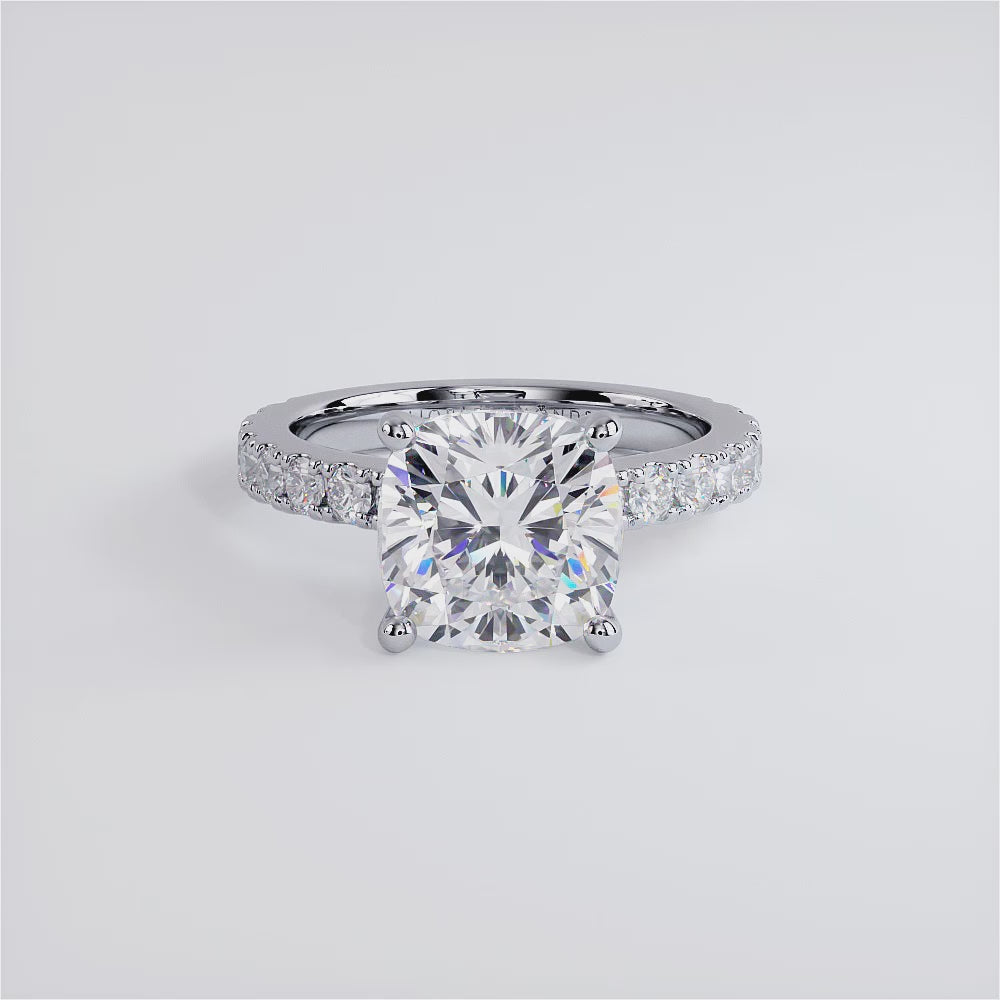 4 Carat Cushion Cut Petite Micro Prong Set