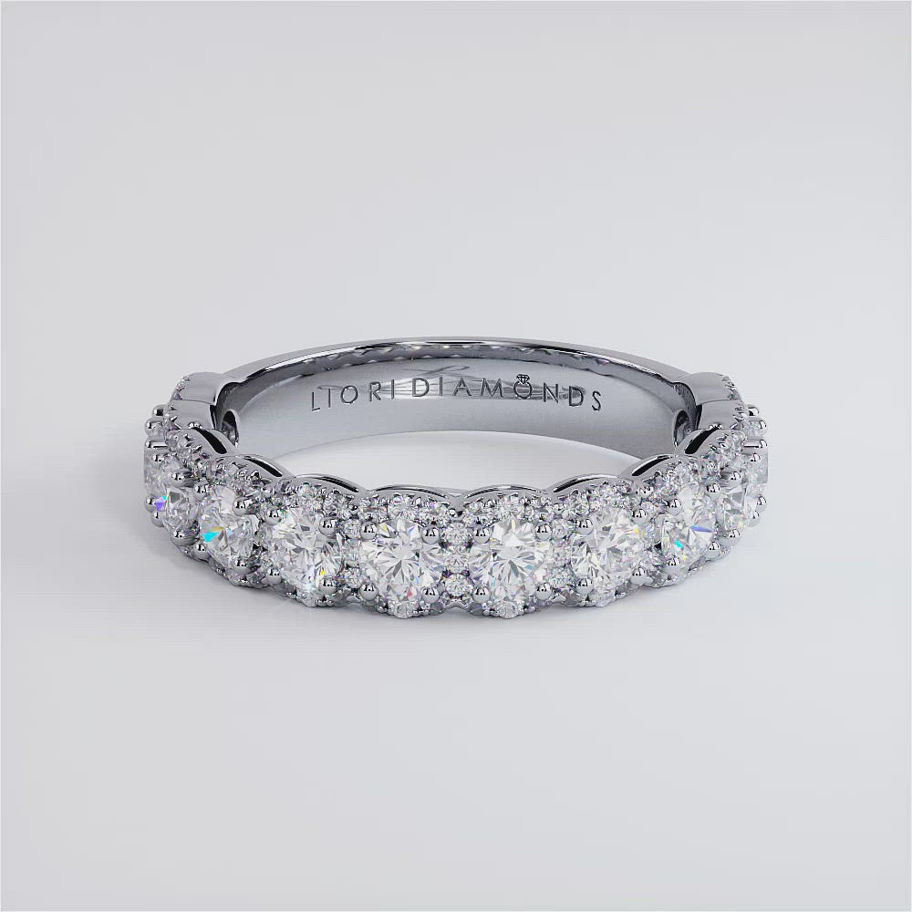 1.10ctw F-VS Diamond Wedding Band Ring Anniversary Ring 18k White Gold