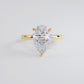 2.71ct GIA Certified Pear Shape Petite Wire Basket Solitaire Lab Grown Diamond Engagement Ring set in 14k Yellow Gold