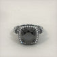 8.02 Carat Natural Black Diamond Engagement Ring 18k Black Gold Vintage Style