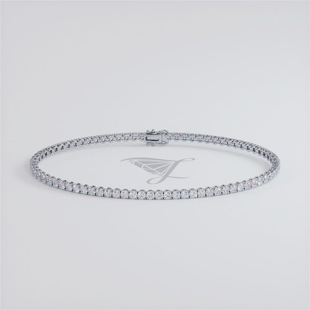 2.50ctw Round Brilliant Diamond Tennis Bracelet set in 14k White Gold