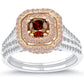 1.45 Carat Natural Fancy Cognac Brown Diamond Engagement Ring 18k Gold Pave Halo