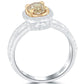 1.52 Carat Fancy Cognac Brown Oval Cut Diamond Engagement Ring 14k Pave Halo