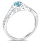 0.69 Carat Certified Fancy Blue Round Diamond Engagement Ring 18k White Gold