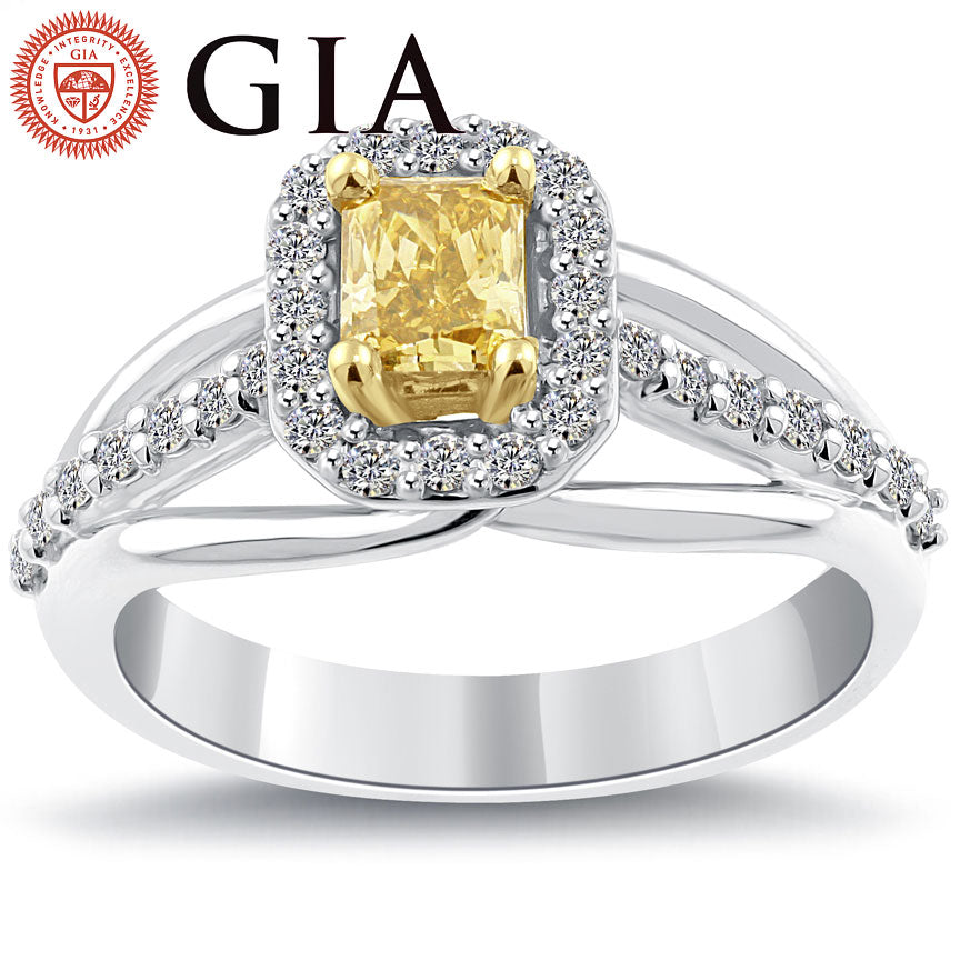 1.09 Carat GIA Certified Natural Fancy Orange Diamond Engagement Ring 14k Gold