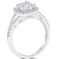 1.57 Carat G-SI1 Cushion Cut Natural Diamond Engagement Ring 14k Gold Pave Halo