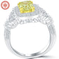 2.07 Ct. GIA Certified Natural Fancy Yellow Cushion Cut Diamond Engagement Ring