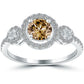 1.54 Carat Natural Fancy Cognac Brown Diamond Engagement Ring 14k White Gold