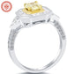 1.80 Carat GIA Certified Fancy Yellow Diamond Engagement Ring 18k Gold Pave Halo