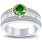 2.85 Carat Fancy Green Diamond Engagement Ring 14k White Gold