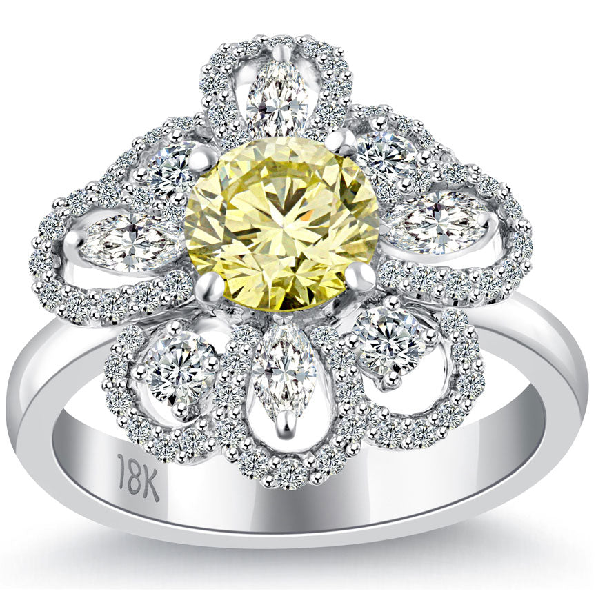 0.62 CTTW Mixed Shaped Diamond Flower Ring in White Gold | New York  Jewelers Chicago