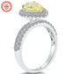 2.63 Ct. GIA Certified Fancy Yellow Pear Shape Diamond Engagement Ring 18k Gold
