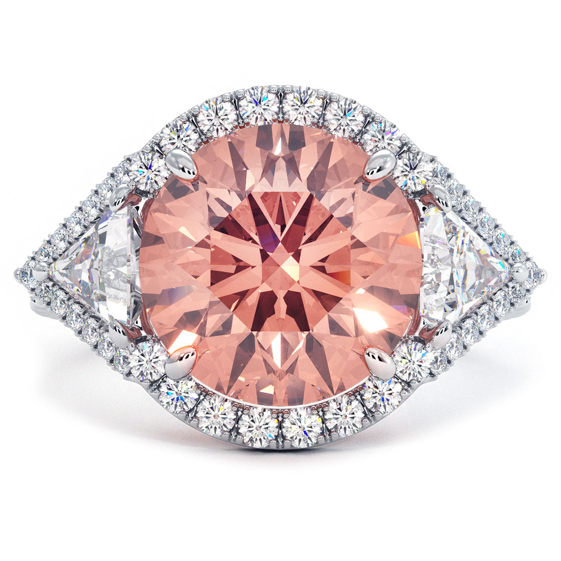Large & Rare Ladies Platinum & GIA Certified Fancy Orangy Pink