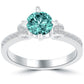 1.44 Carat Certified Fancy Blue Round Diamond Engagement Ring 18k White Gold